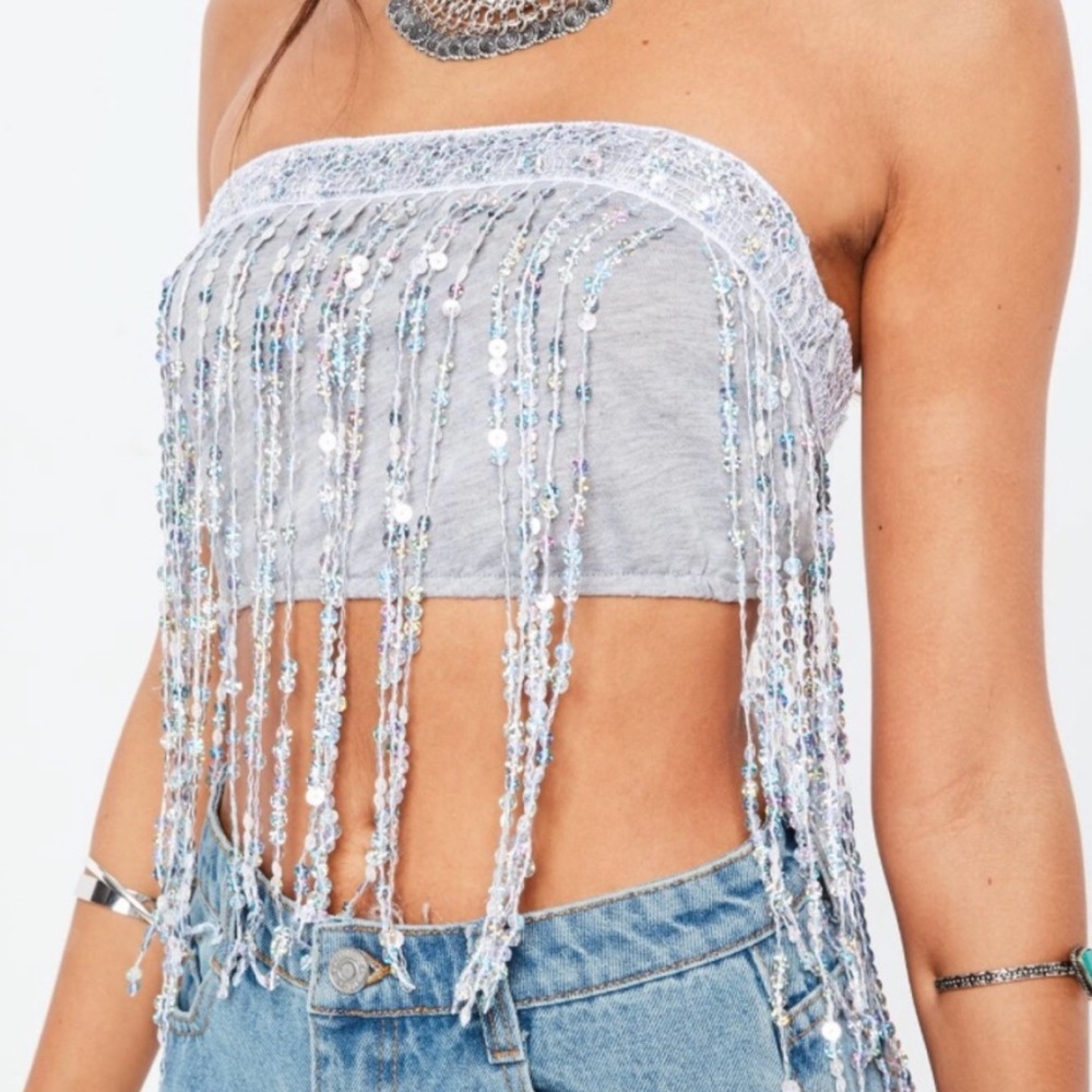 NWT Drip Sequin Bandeau Bralette